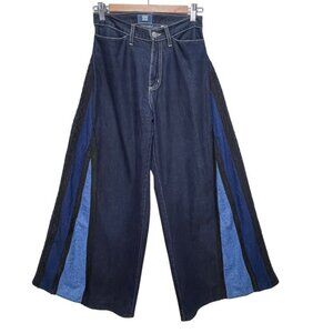 Vintage French Dressing Upcycled Bell Bottom Jeans Wide Leg Baggy 70s Style